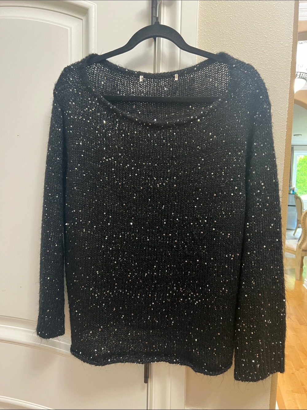 Black Sparkle Knit Women's Sweater